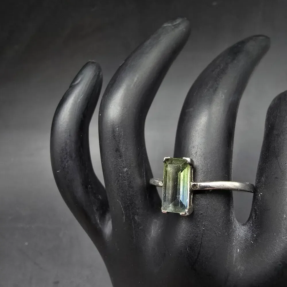 Sterling Silver Tourmaline Ring 925 China JCL CZ  Size 10